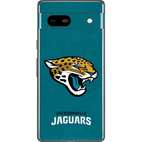 NFL Jacksonville Jaguars Teal Distressed Google Pixel 7a Skin